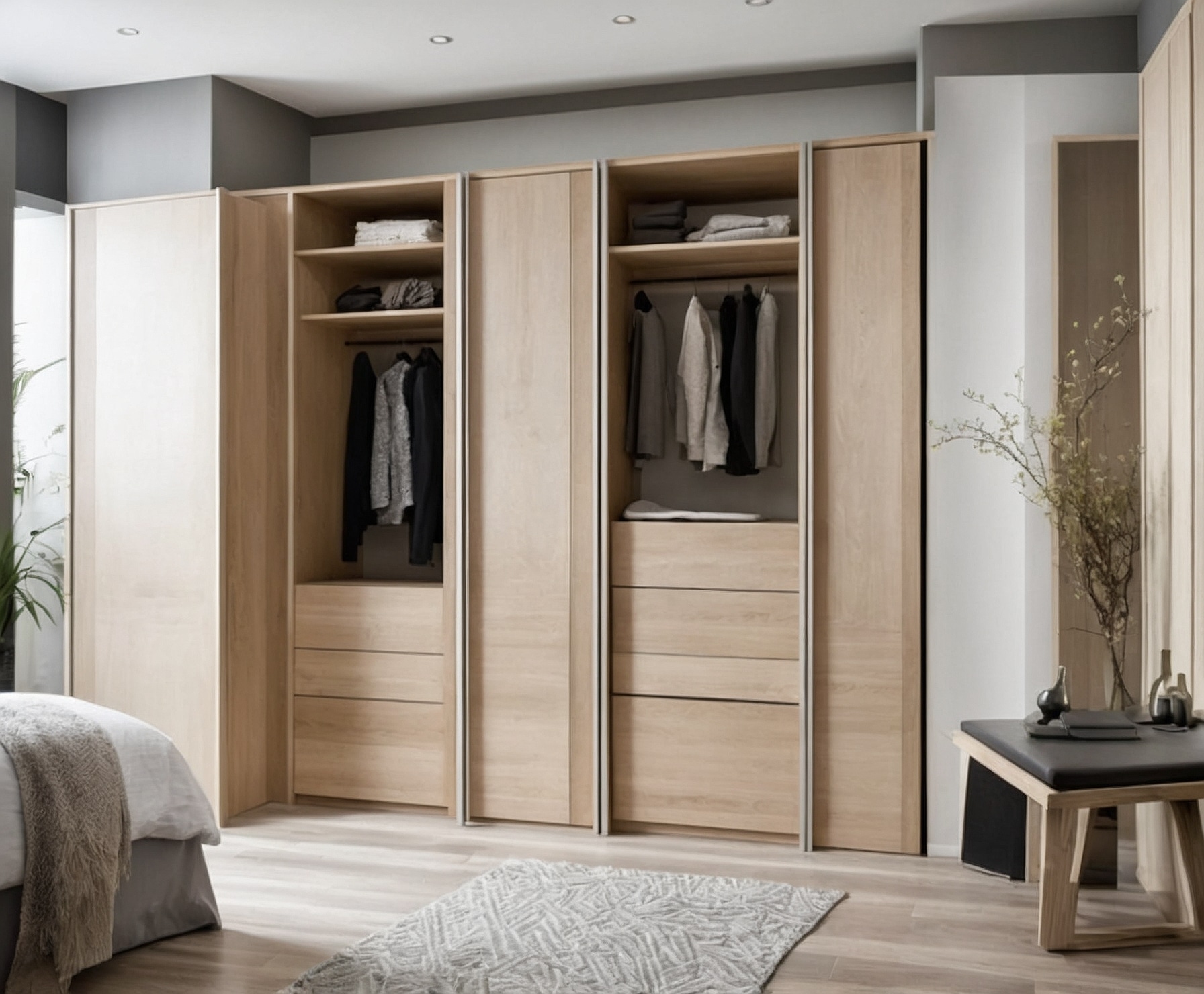 Armario empotrado moderno de madera a medida