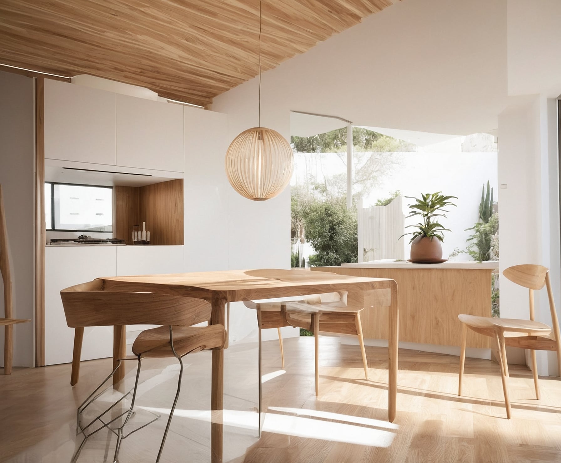 Diseño de interiores en madera moderna.